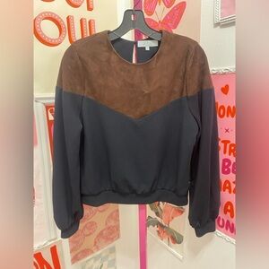 Pearl  by Lela Rose Black and Brown Women's Top